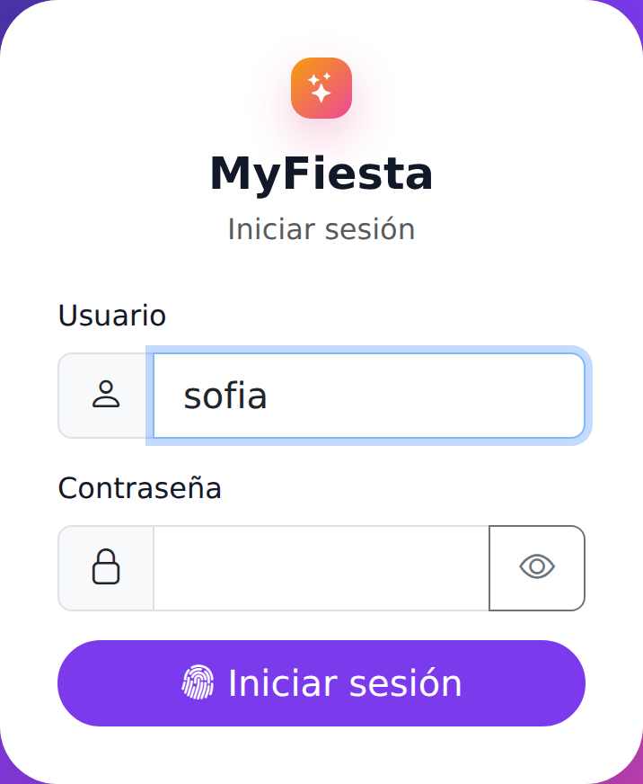 Pantalla real de acceso seguro con el ícono de huella